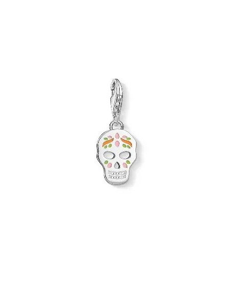 Colgante-Charm-plata-de-Thomas-Sabo-calavera-grabada-y-esmalte