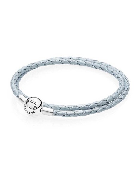 pulsera-pandora-plata-cuero-trenzado-azul-claro