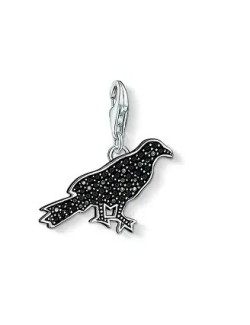 Colgante-Charm-plata-de-Thomas-Sabo-cuervo-negro-circonitas