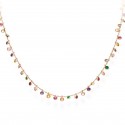 AMEN Collar de plata de ley rose y circonitas multicolor  CLMRM3