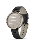 Reloj Garmin Lily® - Classic Bisel en dorado crema con carcasa y correa de cuero italiano en negro