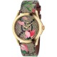 Reloj Gucci G-Timeless 38mm PVD dorado piel motivo floral