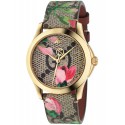 Gucci Reloj G-Timeless 38mm PVD dorado piel motivo floral YA1264038