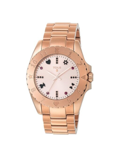 Reloj TOUS Motif de acero IP rosado con rubíes tratados