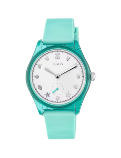 Reloj TOUS analógico Free Fresh de acero y policarbonato con correa de silicona menta