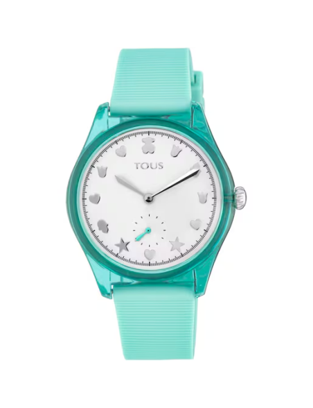 Reloj TOUS analógico Free Fresh de acero y policarbonato con correa de silicona menta