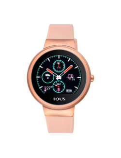 Reloj TOUS smartwatch activity Rond Touch de acero IP rosado con correa de silicona intercambiable