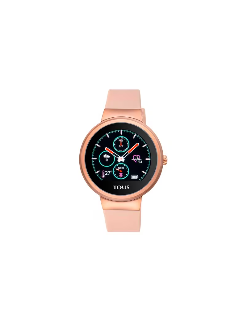 Reloj TOUS smartwatch activity Rond Touch de acero IP rosado con correa de silicona intercambiable