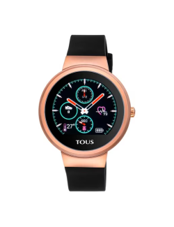 Reloj TOUS smartwatch activity Rond Touch de acero IP rosado con correa de silicona intercambiable