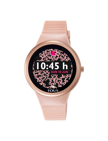 Reloj TOUS smartwatch Rond Connect de acero IP rosado con correa de silicona nude Reloj TOUS smartwatch Rond Connect de acero IP rosado con correa de silicona nude