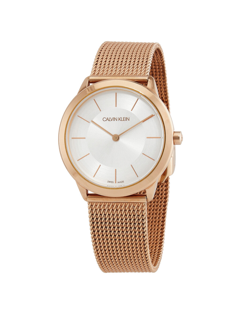 Reloj Calvin Klein Minimal malla milanesa PVD rosa