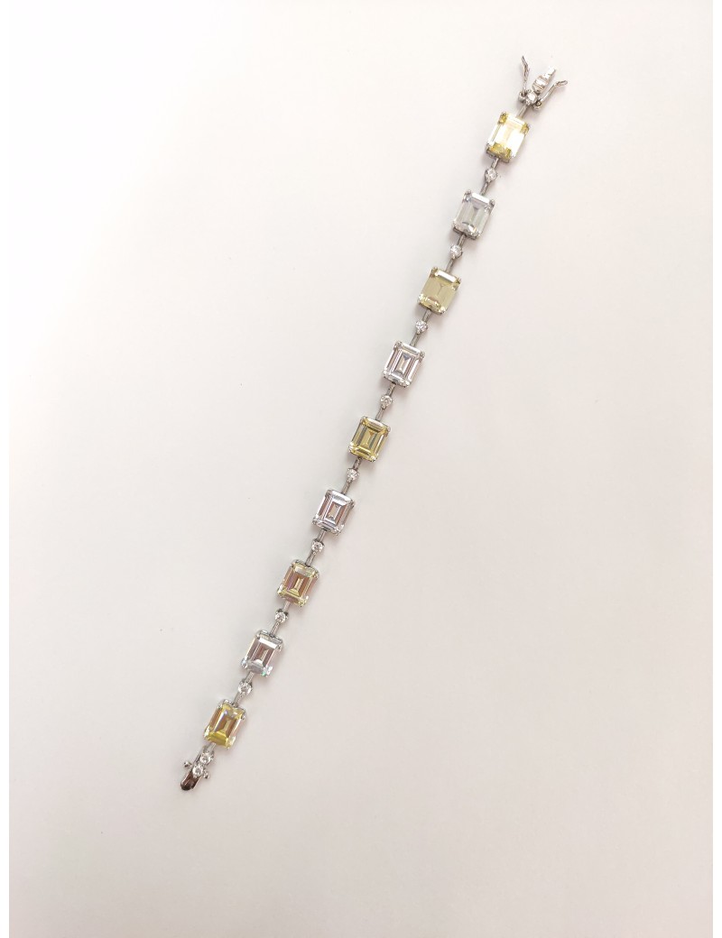 Pulsera-plata-rodiada-circonitas-rectangulares-transparentes-y-amarillas