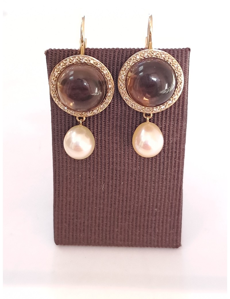 Pendientes-oro-18k-MIMÍ-con-diamantes-con-perla-y-cuarzo-fumé