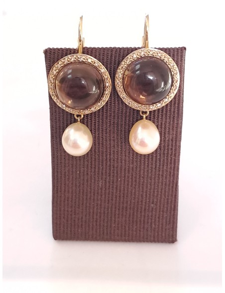 Pendientes-oro-18k-MIMÍ-con-diamantes-con-perla-y-cuarzo-fumé