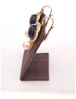 Pendientes-oro-18k-MIMÍ-con-diamantes-con-perla-y-cuarzo-fumé