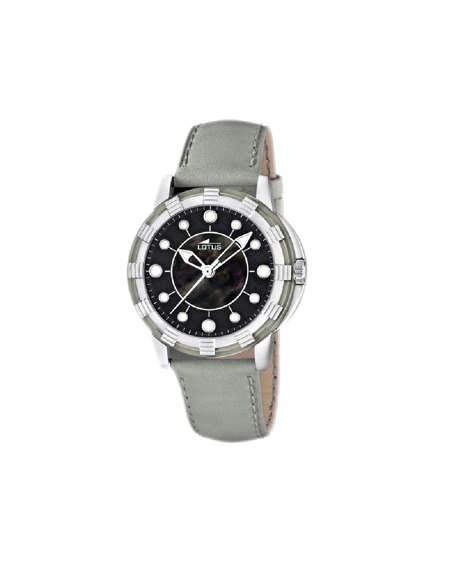 reloj-lotus-mujer-piel-gris-esfera-negra