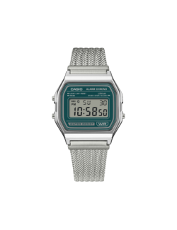 reloj-casio-vintage-iconic-collection-plateado-malla-esfera-color-turquesa