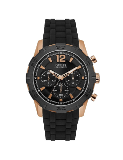 Reloj Guess Gents Silicona Negra caja PVD Rose