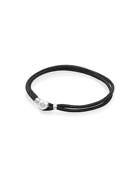 Pulsera-Pandora-plata-seda-negra-cierre-corazón Pulsera-Pandora-plata-seda-negra-cierre-corazón