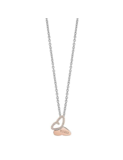 Gargantilla Guess Mariposa plateada y dorada rosa