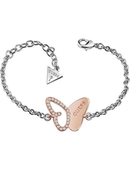 Pulsera Guess Mariposa Plateada y Dorado Rosa Pulsera Guess Mariposa Plateada y Dorado Rosa