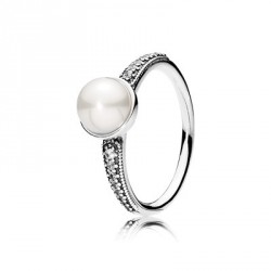 Pandora Anillo plata Belleza Elegante perla y circonita