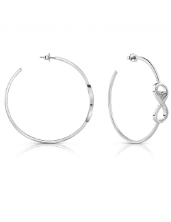 Pendientes Guess Aros Grandes Infinito Plateados