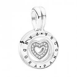 Pandora Charm plata Locket corazón circonitas 792144CZ