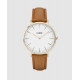 CLUSE Reloj La Bohème Gold White piel marrón CL18409