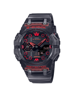 Reloj Casio G-Shock Translucido Negro y Rojo Series Ga-B001