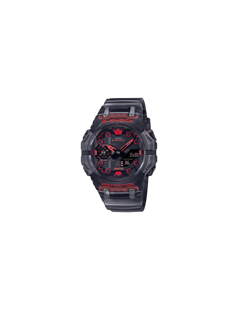 Reloj Casio G-Shock Translucido Negro y Rojo Series Ga-B001
