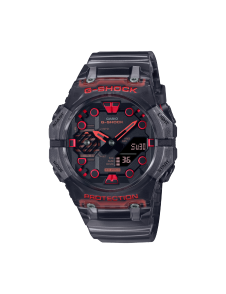 Reloj Casio G-Shock Translucido Negro y Rojo Series Ga-B001