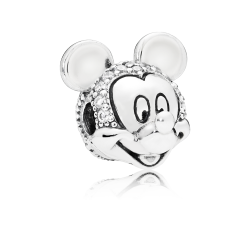Pandora Clip en plata de ley Retrato Brillante de Mickey 797495cz
