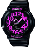Reloj Baby-G Negro y Rosa Luz Multicolor BGA-130
