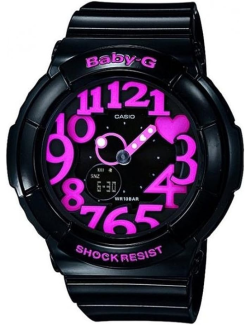Reloj Baby-G Negro y Rosa Luz Multicolor BGA-130