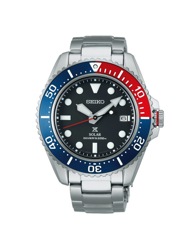 Reloj Seiko Prospex Diver's Solar 42,8mm azul y rojo