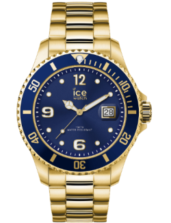 Reloj Ice Watch Ice Steel Dorado Esfera Azul
