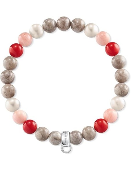 Pulsera-Thomas-Sabo-Charm-bambu-perlas-coral-plata