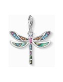 Colgante-Thomas-Sabo-Libélula-de-plata-con-incrustaciones-de-gemas-reversible