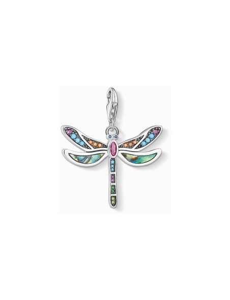 Colgante-Thomas-Sabo-Libélula-de-plata-con-incrustaciones-de-gemas-reversible