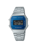 Reloj Casio Vintage Iconic Collection Esfera Azul Negativo