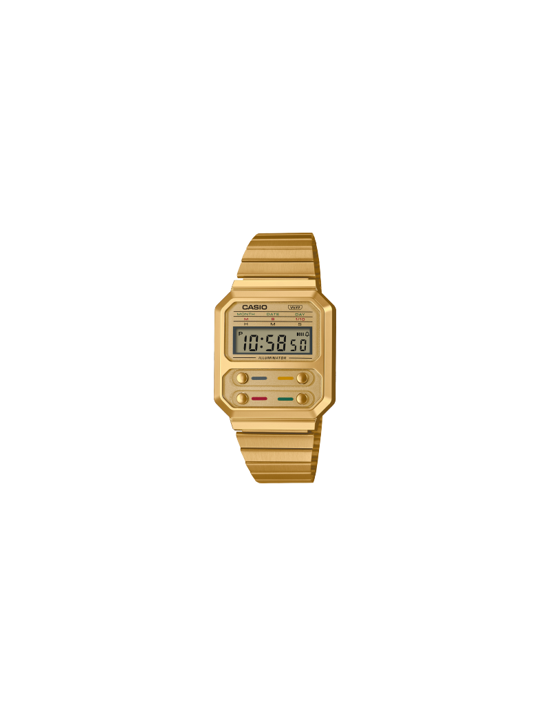 Reloj Casio Edgy Collection Dorado Botones Frontales