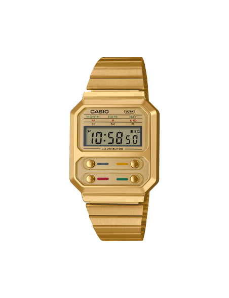 Reloj Casio Edgy Collection Dorado Botones Frontales