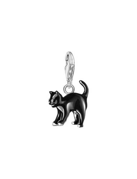 Colgante-plata-de-Thomas-Sabo-Inicial -Gato-con-esmalte-negro