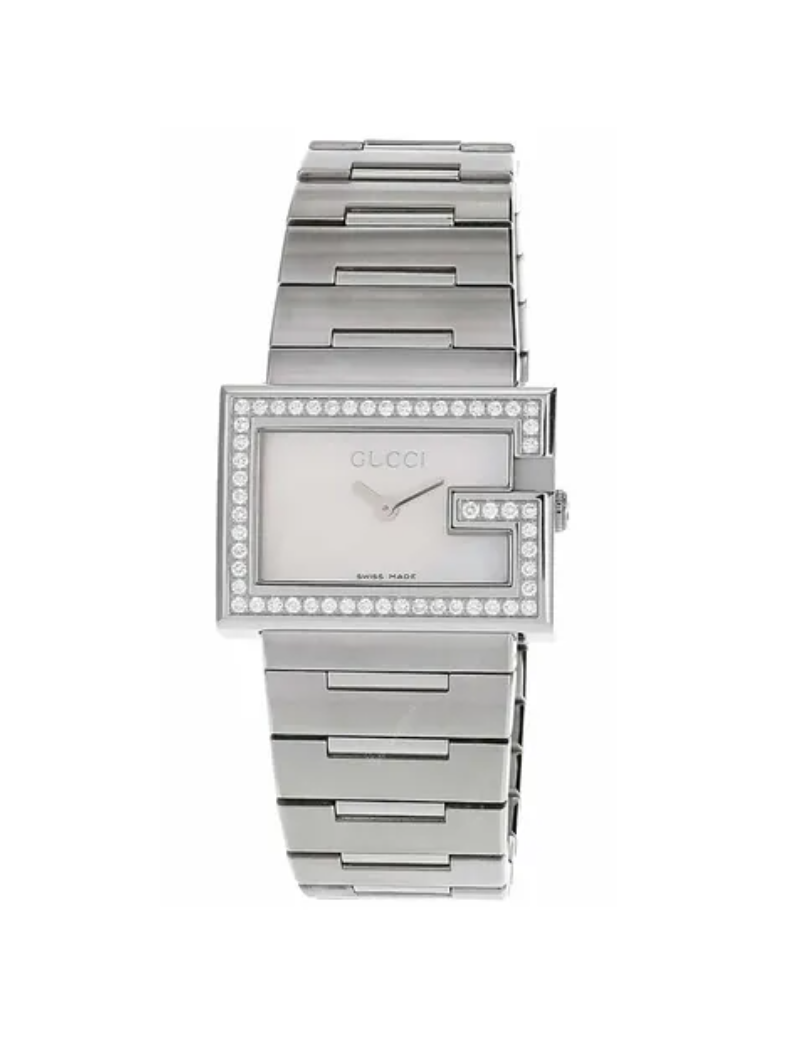Reloj Gucci Rectangular Diamantes Mujer Esfera Madre Perla