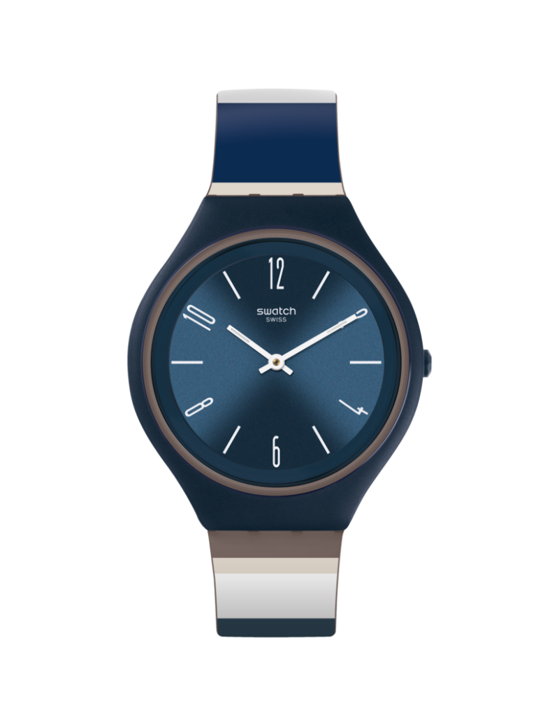 Reloj Swatch Skinkiss Plano Caja Azul Oscuro