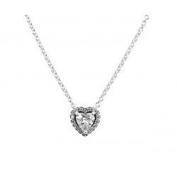 Pandora Collar plata Corazón en Relieve 398425C01-45