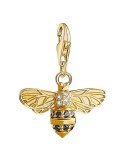 Colgante-Charm-plata-de-Thomas-Sabo-Abeja-dorada-esmalte-negro-y-circonita