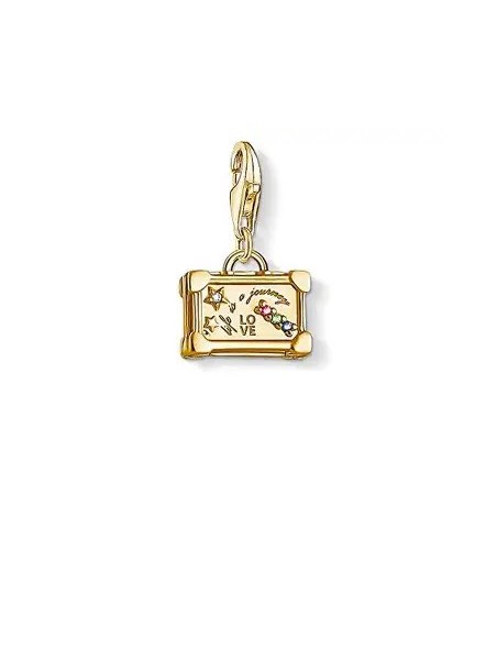 Colgante-Charm-plata-de-Thomas-Sabo-Maleta-dorada-circonita