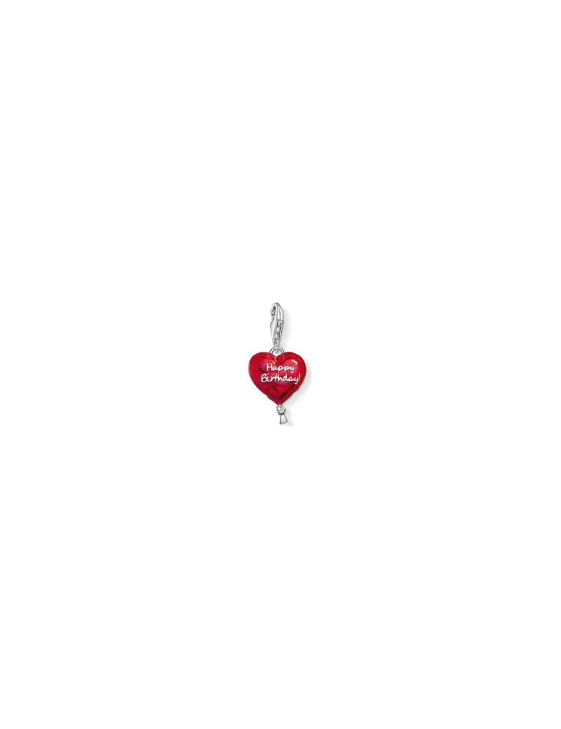 Colgante-Charm-plata-de-Thomas-Globo-esmalte-rojo-Happy-Birthday
